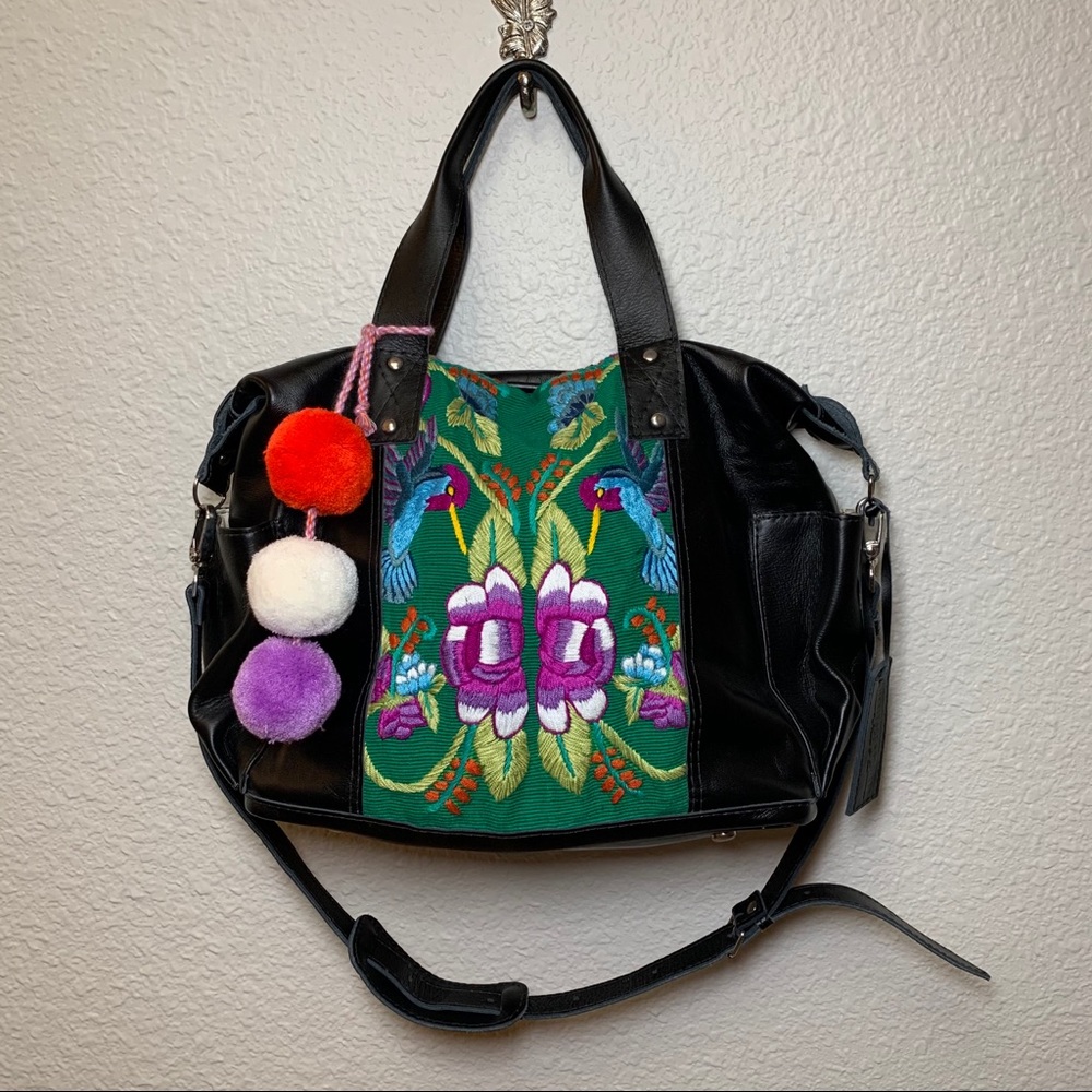 Nena & Co. Hummingbird Leather Convertible Day Bag